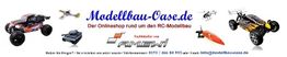 Banner mit ferngesteuerten Modellen, Text "Modellbau-Oase.de", Kontaktinfo und Logo "Amewi".