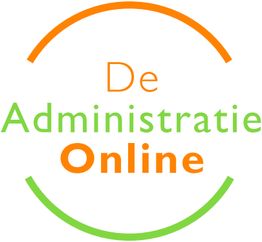 Logo van "De Administratie Online" met oranje en groene tekst in een halve cirkel.