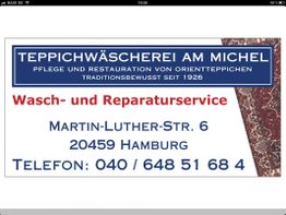 Teppichwäscherei am Michel, Wasch- und Reparaturservice, Hamburg. Telefonnummer: 040/64851684.
