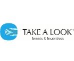 Logo von "TAKE A LOOK" mit blauem Icon und Text "Events & Incentives".
