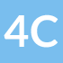 Blaues Icon mit den weißen Buchstaben „4C“.