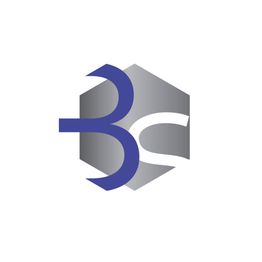 Logo con letras "B" y "C" en azul sobre hexágono gris.