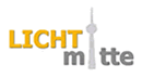 Logo mit Text "Lichtmitte", wobei der Buchstabe "i" als Fernsehturm stilisiert ist.