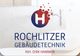 Logo von Rochlitzer Gebäudetechnik, Inhaber Dirk Hammer, mit Wasserhahn-Hintergrund.