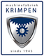 Logo van Machinefabriek Krimpen met tandwielontwerp en tekst "sinds 1945".