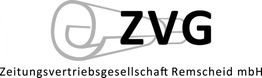 Logo der Zeitungsvertriebsgesellschaft Remscheid mbH mit stilisierter Zeitung und den Buchstaben ZVG.