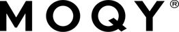 Schwarzer Text "MOQY" mit eingekreistem R-Logo auf weißem Hintergrund.