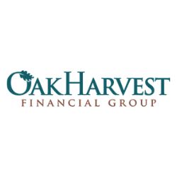 Logo of Oak Harvest Financial Group with oak leaf on the letter "O".