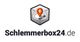 Logo von Schlemmerbox24.de mit rotem Standortpin auf einer stilisierten Platte.