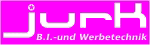 Logo in Magenta mit dem Schriftzug "jurk" und "B.I. und Werbetechnik" darunter.