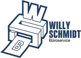 Logo von Willy Schmidt Büroservice mit stilisiertem Drucker und Buchstabe 'B'.