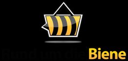 Schwarzes Einkaufswagensymbol mit gelben Streifen, daneben steht "Biene".