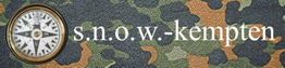 Kompass neben dem Text "s.n.o.w.-kempten" auf tarnfarbenem Hintergrund.