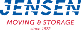 Logo with "Jensen Moving & Storage since 1972" in blue and red text.