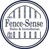 Logo of Fence-Sense with a stylized gate design and text "Sales & Installation" below.