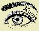 Schwarz-weiße Zeichnung eines Auges mit dem Wort "Kanis" schräg darüber.