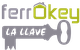 Logotipo "ferrokey" con un diseño de llave y texto "La llave" en el interior.