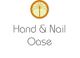 Logo mit Palme und Text "Hand & Nail Oase".