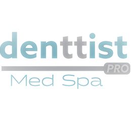 Logo with "denttist PRO Med Spa" in light blue and gray text.