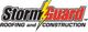 "Storm Guard Roofing and Construction logo with a yellow lightning bolt."