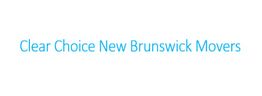 Text: "Clear Choice New Brunswick Movers" in light blue on white background.