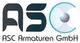 Logo der Firma ASC Armaturen GmbH mit stilisiertem blauen Symbol neben dem Schriftzug.