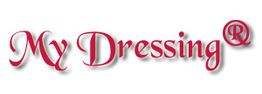 Texte "My Dressing" en rose avec un symbole de marque déposée à droite.