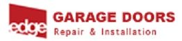 Logo for Edge Garage Doors, stating "Repair & Installation" in red text.