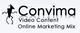 "Logo mit der Aufschrift 'ConVima', darunter 'Video Content Online Marketing Mix', stilisierte Figur."