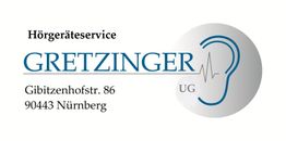 Logo und Adresse von Hörgeräteservice Gretzinger, Gibitzenhofstr. 86, 90443 Nürnberg.