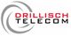 Logo von Drillisch Telecom mit stilisierten grauen Kreisen und rot-schwarzem Schriftzug.