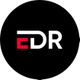 Black circle with "EDR" in white and red letters inside.