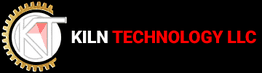 Logo of Kiln Technology LLC with a gear and text on a black background.