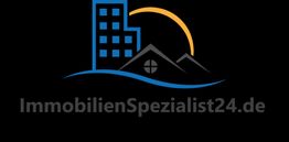 Logo mit Gebäuden und Sonne, Text: "ImmobilienSpezialist24.de".