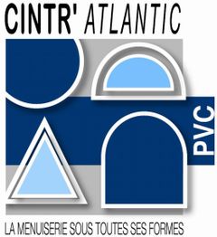 Logo de Cintr' Atlantic avec formes géométriques et texte "La menuiserie sous toutes ses formes".