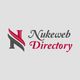 Logo with stylized "N" and text: Nukeweb Directory in black and red on a gray background.