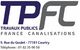 Logo TPFC, adresse et numéro de téléphone sur fond blanc.