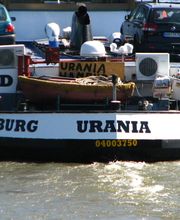 Binnenschifffahrt - Schiffsinfo am Heck