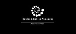 Logotipo de "Robles & Robles Abogados", fondo negro y texto "Asesoría Jurídica" abajo.