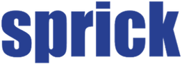 Logo mit dem blauen Schriftzug "sprick" auf weißem Hintergrund.