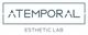 Logo con el texto "ATEMPORAL ESTHETIC LAB" en letras modernas dentro de un marco rectangular.