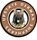 German Shepherd logo with the text "Upstate German Shepherds - By Your Side On Your Side".