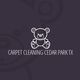 Teddy bear logo with "Carpet Cleaning Cedar Park TX" text on a dark background.