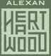 Stylized green logo with "Alexan" and "Heartwood" in block letters on a textured background.