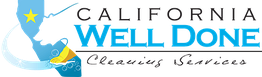 California Well Done Cleaning Services logo with blue, yellow, and black elements.