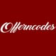 White cursive text "Offerncodes" on a dark red background.