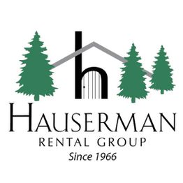 Hauserman Rental Group logo with trees and a house since 1966.