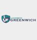 Logo: Locksmith Greenwich with a shield showing a locksmith holding a key and a house.