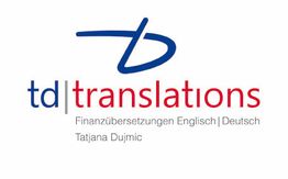 Logo von "td translations" für Finanzübersetzungen Englisch-Deutsch von Tatjana Dujmic.