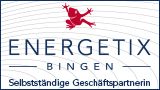 Logo von Energetix Bingen mit rotem Frosch und Text: "Selbstständige Geschäftspartnerin".